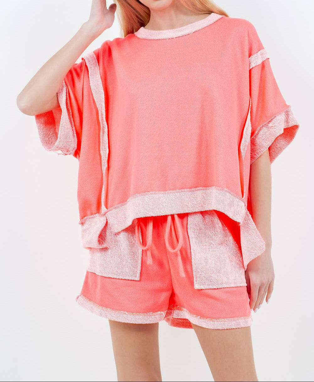 Oversize Reverse Contrast Banded Top-Tops-Krush Kandy, Women's Online Fashion Boutique Located in Phoenix, Arizona (Scottsdale Area)