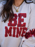 Be Mine Valentine Sweatshirt-Graphic Tees-Krush Kandy, Women's Online Fashion Boutique Located in Phoenix, Arizona (Scottsdale Area)