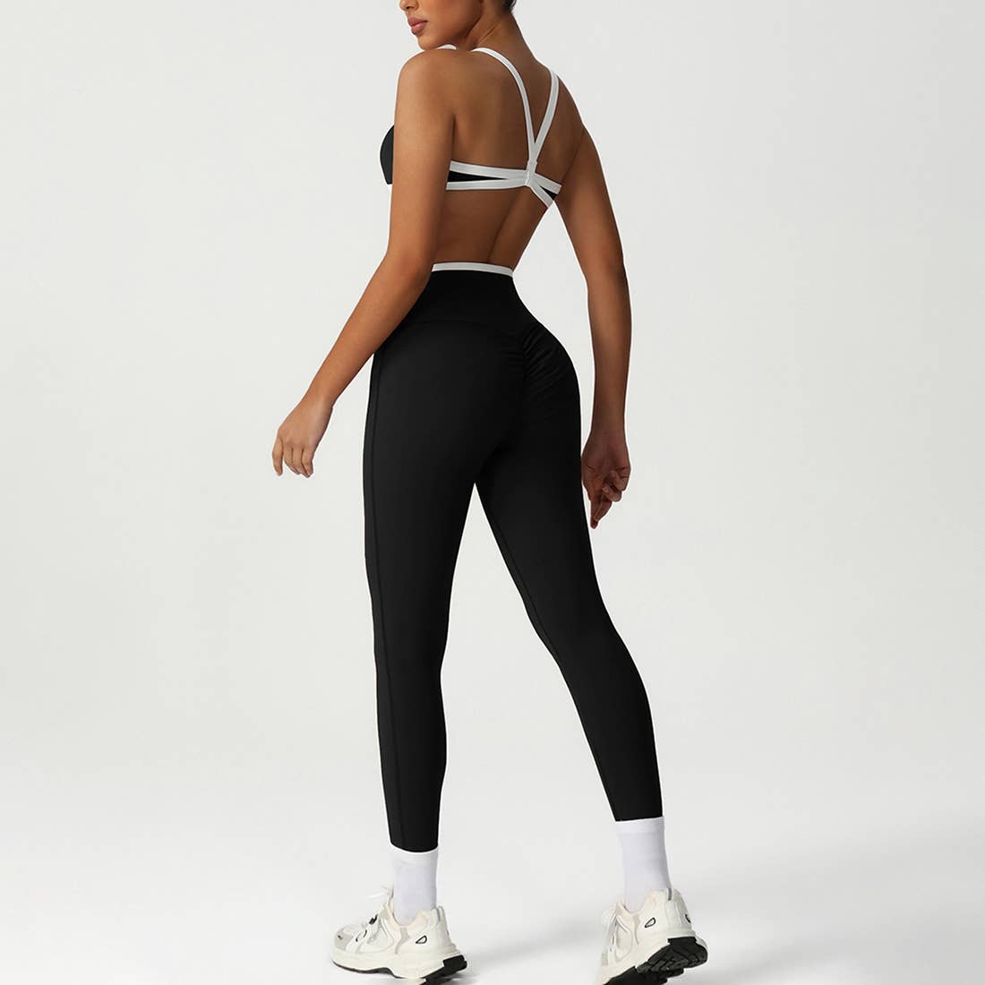 Detachable Chest Pad Color-Blocked Yoga Set-Leggings-Krush Kandy, Women's Online Fashion Boutique Located in Phoenix, Arizona (Scottsdale Area)