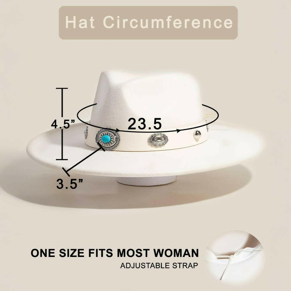 Boho Disc Strap Cowboy Hat-Hat-Krush Kandy, Women's Online Fashion Boutique Located in Phoenix, Arizona (Scottsdale Area)