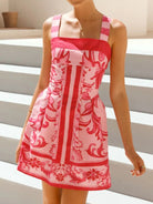 Printed Square Neck Midi Dress-Dresses-Krush Kandy, Women's Online Fashion Boutique Located in Phoenix, Arizona (Scottsdale Area)