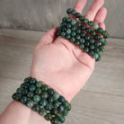 8mm Moss Agate Beaded Stretch Bracelet-Beaded Bracelets-Krush Kandy, Women's Online Fashion Boutique Located in Phoenix, Arizona (Scottsdale Area)