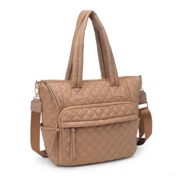 Jayna Quilted Nylon Tote-Purses & Bags-Krush Kandy, Women's Online Fashion Boutique Located in Phoenix, Arizona (Scottsdale Area)