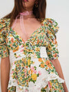 Ruffled Floral Print Half Sleeve Dress-Dresses-Krush Kandy, Women's Online Fashion Boutique Located in Phoenix, Arizona (Scottsdale Area)