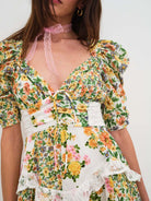 Ruffled Floral Print Half Sleeve Dress-Dresses-Krush Kandy, Women's Online Fashion Boutique Located in Phoenix, Arizona (Scottsdale Area)