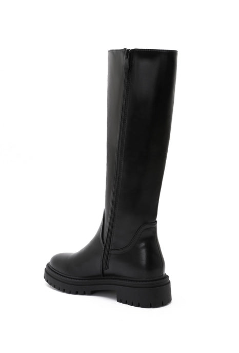 Black Knee High Lug Sole Boot-Shoes-Krush Kandy, Women's Online Fashion Boutique Located in Phoenix, Arizona (Scottsdale Area)