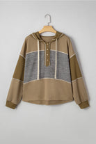 Cozy Patchwork Button Hoodie-Tops-Krush Kandy, Women's Online Fashion Boutique Located in Phoenix, Arizona (Scottsdale Area)