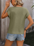 Mandy Pocketed Round Neck Cap Sleeve Sweater-Krush Kandy, Women's Online Fashion Boutique Located in Phoenix, Arizona (Scottsdale Area)