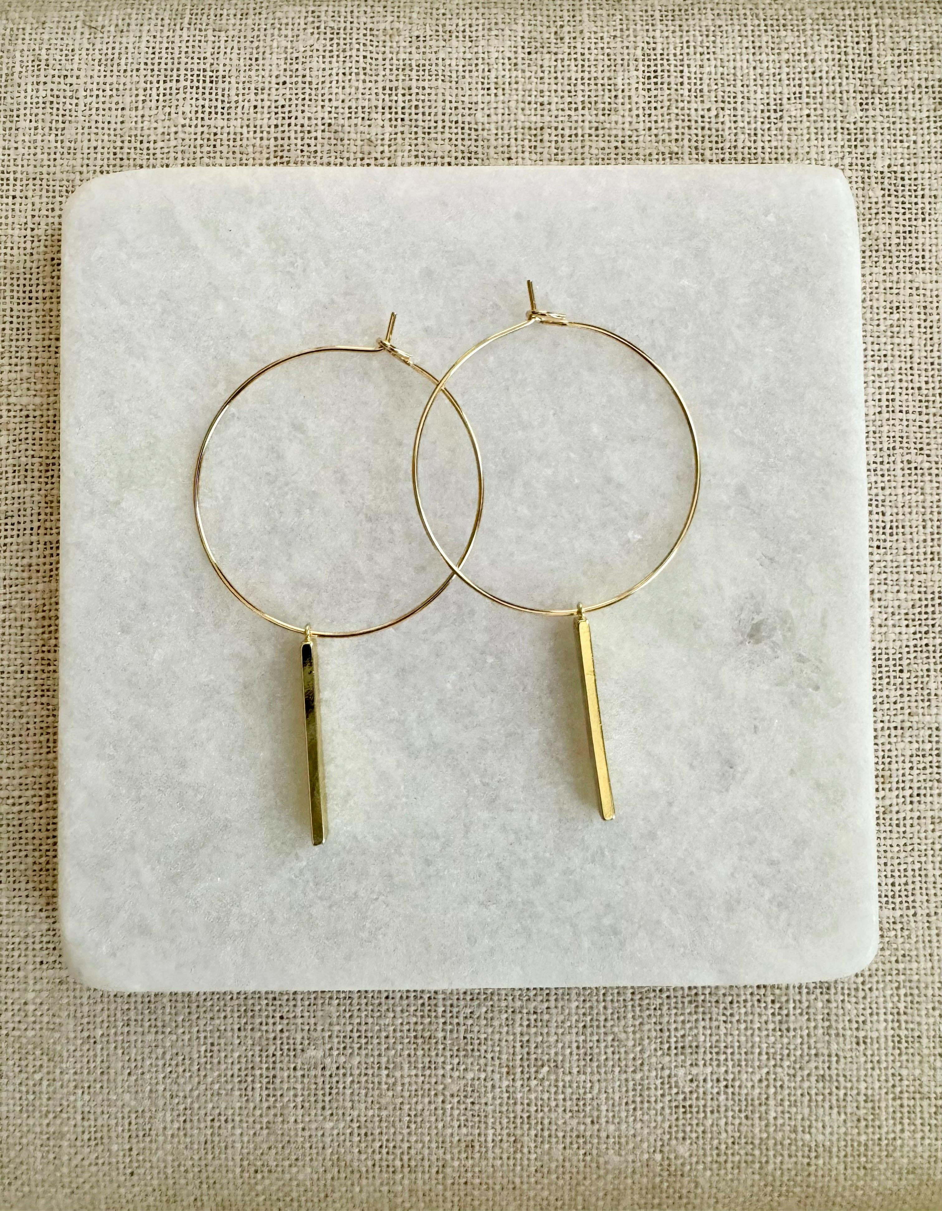 Mother of Pearl Bar Hoops-Earrings-Krush Kandy, Women's Online Fashion Boutique Located in Phoenix, Arizona (Scottsdale Area)