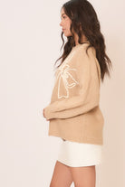 Soft Brushed Embroidered Bow Knit Sweater-Sweaters-Krush Kandy, Women's Online Fashion Boutique Located in Phoenix, Arizona (Scottsdale Area)