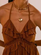 Ruffled Halter Neck Maxi Dress-Dresses-Krush Kandy, Women's Online Fashion Boutique Located in Phoenix, Arizona (Scottsdale Area)