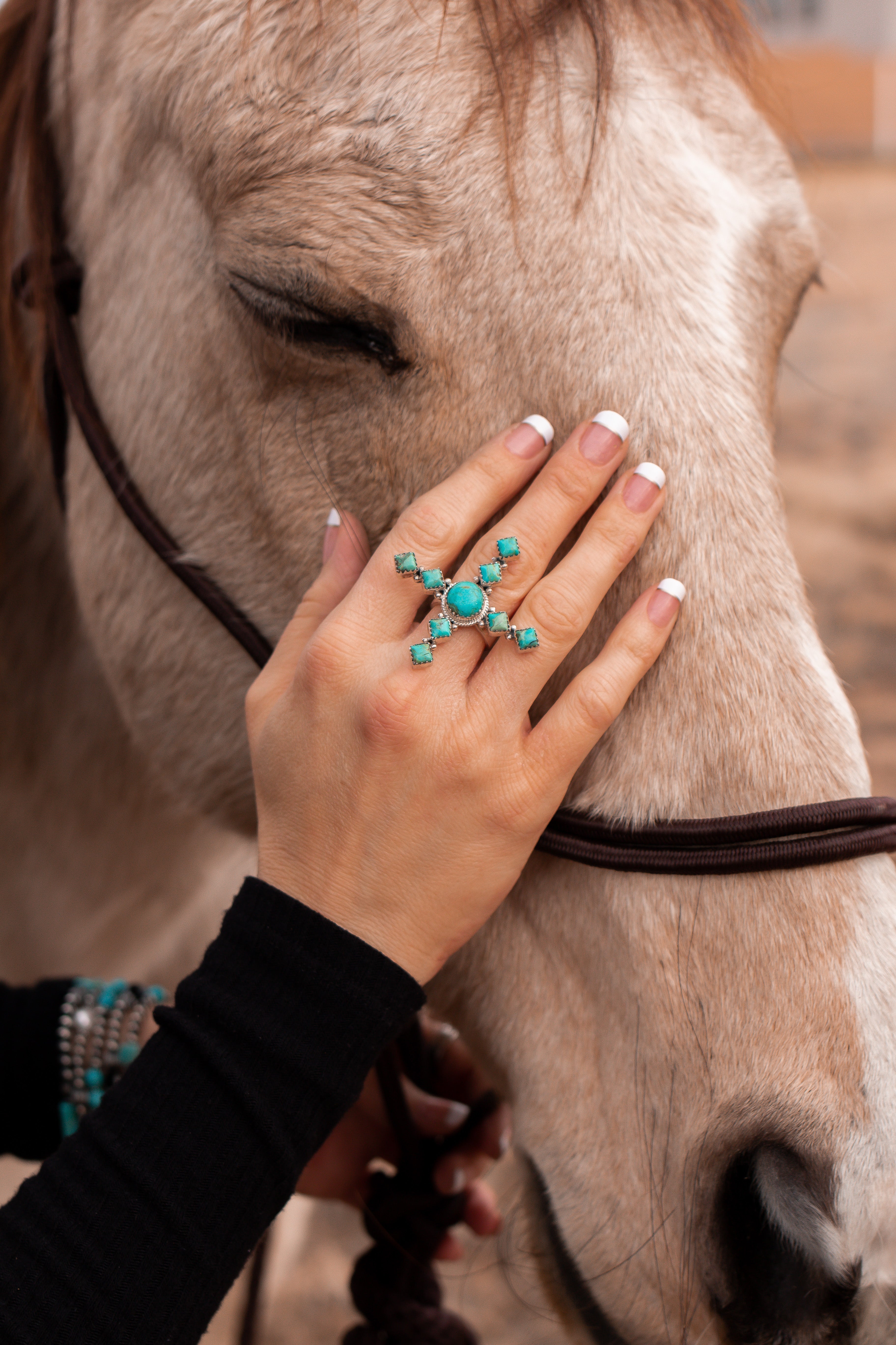 X Marks The Spot Turquoise Ring-Cluster Rings-Krush Kandy, Women's Online Fashion Boutique Located in Phoenix, Arizona (Scottsdale Area)