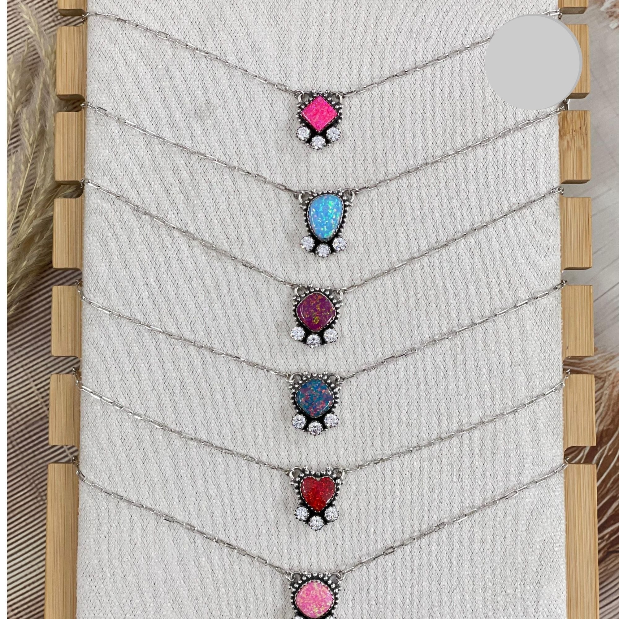 One Of A Kind Opal Necklaces-Chain Necklaces-Krush Kandy, Women's Online Fashion Boutique Located in Phoenix, Arizona (Scottsdale Area)