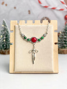 Holiday Charmer Bow Necklace-Necklaces-Krush Kandy, Women's Online Fashion Boutique Located in Phoenix, Arizona (Scottsdale Area)