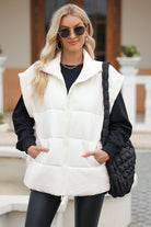 Zip Up Puffer Vest Coat with Pockets-Krush Kandy, Women's Online Fashion Boutique Located in Phoenix, Arizona (Scottsdale Area)