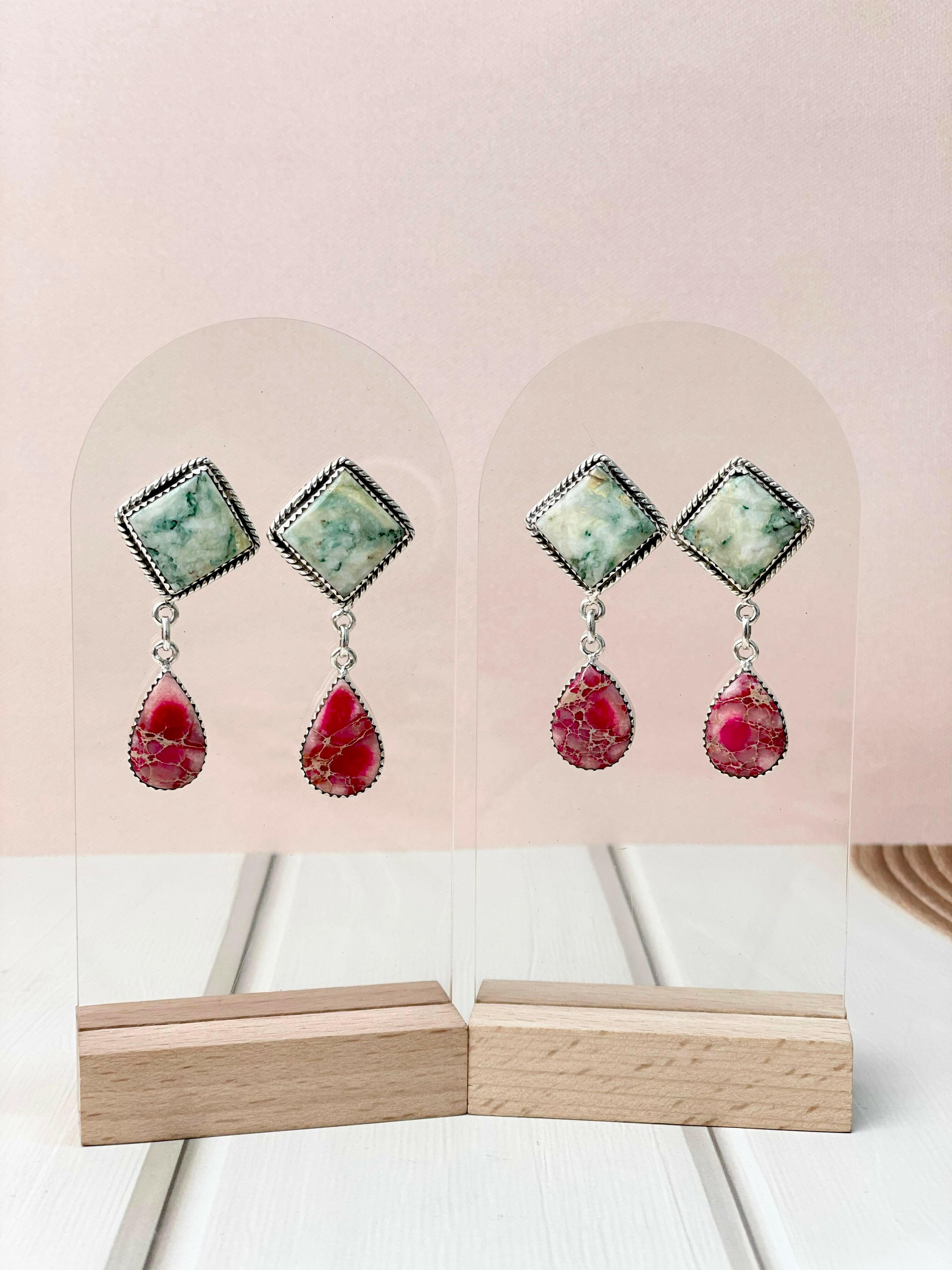 One of a Kind Desert Jasper Slab Earrings-Earrings-Krush Kandy, Women's Online Fashion Boutique Located in Phoenix, Arizona (Scottsdale Area)