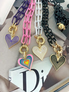 The Best Heart Enamel and Chain Magnetic Necklace-Necklaces-Krush Kandy, Women's Online Fashion Boutique Located in Phoenix, Arizona (Scottsdale Area)