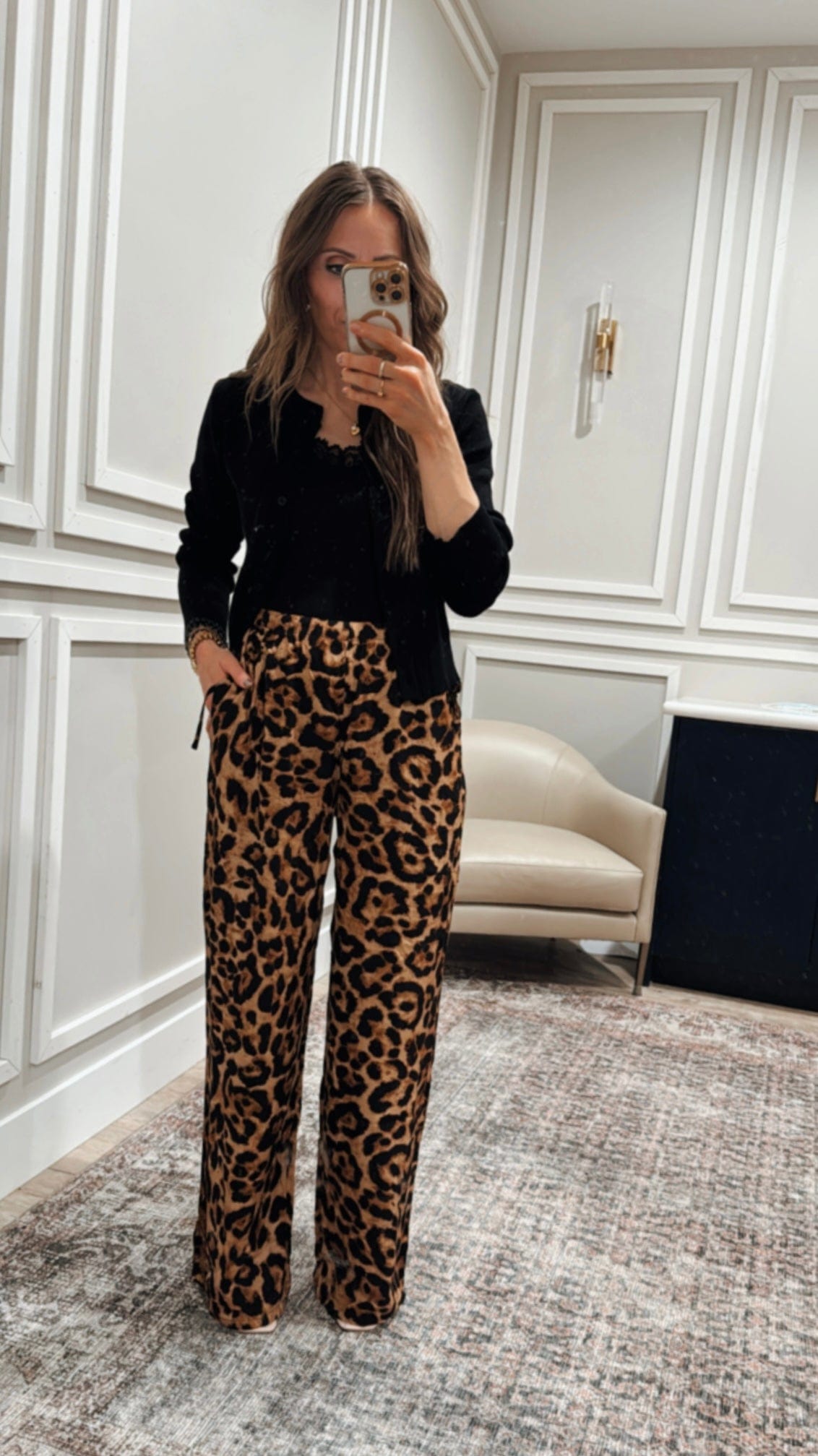 Leopard Print Waist Tie Pull On Pants-Pants-Krush Kandy, Women's Online Fashion Boutique Located in Phoenix, Arizona (Scottsdale Area)