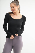 Lightweight Stretch Ribbed Long Sleeve Top-Tops-Krush Kandy, Women's Online Fashion Boutique Located in Phoenix, Arizona (Scottsdale Area)