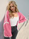 Contrast Open Front Dropped Shoulder Cardigan-Cardigan-Krush Kandy, Women's Online Fashion Boutique Located in Phoenix, Arizona (Scottsdale Area)