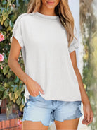 Round Neck Short Sleeve T-Shirt-Krush Kandy, Women's Online Fashion Boutique Located in Phoenix, Arizona (Scottsdale Area)