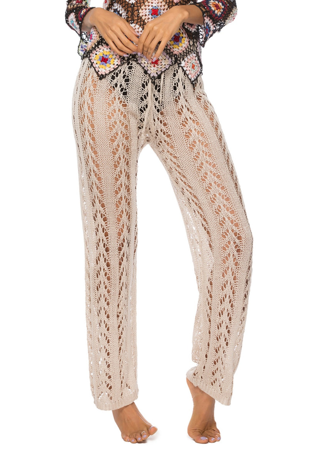 Cutout Drawstring High Waist Swim Pants-Krush Kandy, Women's Online Fashion Boutique Located in Phoenix, Arizona (Scottsdale Area)