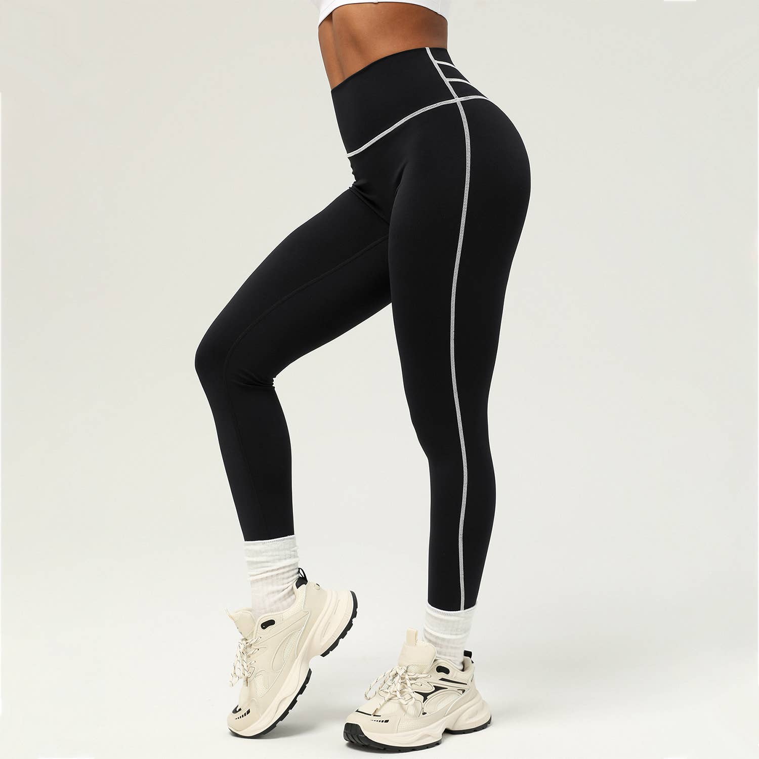High-Waisted Minimalist Yoga Leggings-Leggings-Krush Kandy, Women's Online Fashion Boutique Located in Phoenix, Arizona (Scottsdale Area)