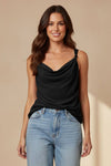 Cowl Neck Tank With Knotted Strap