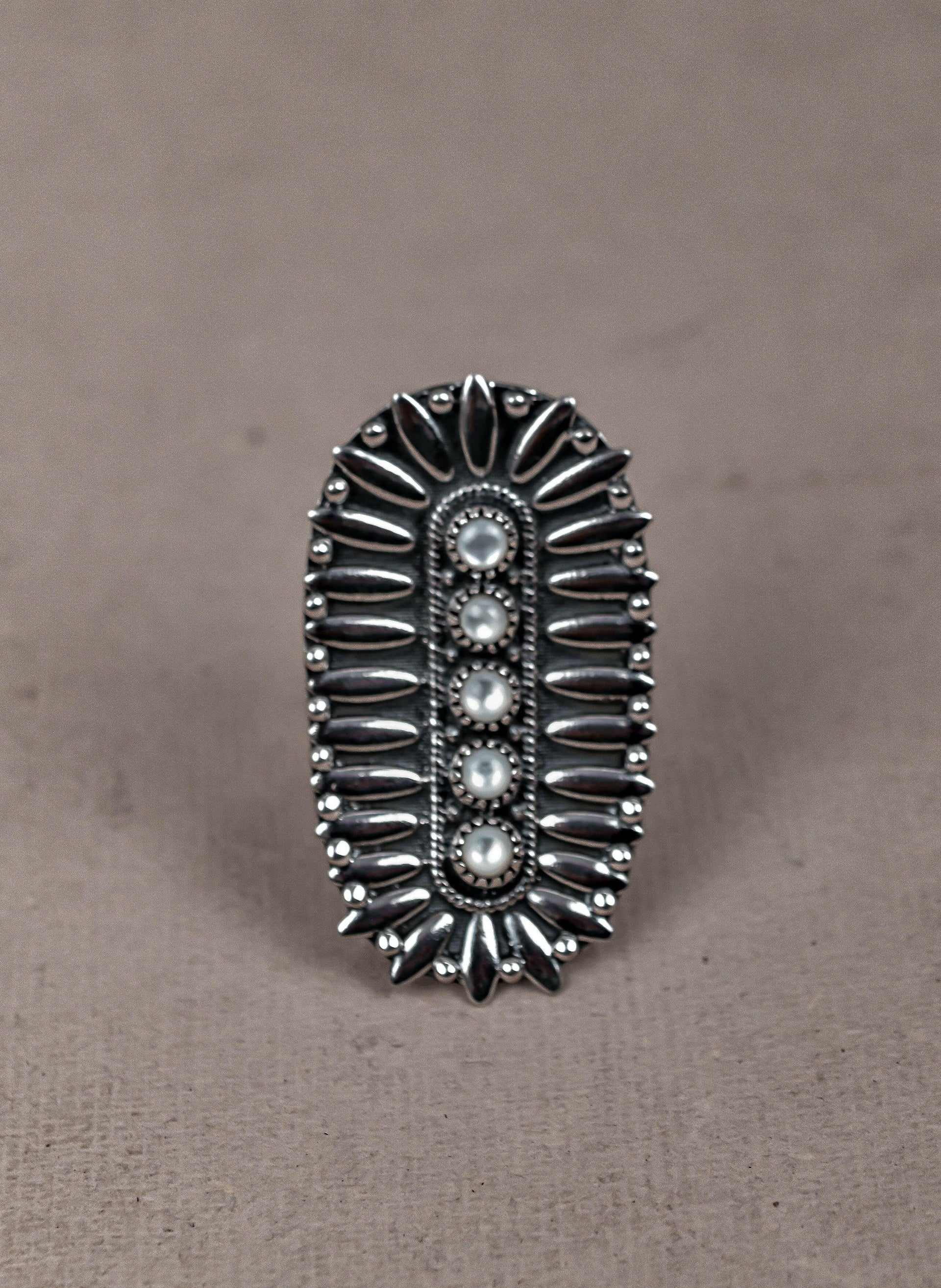Sterling Silver Jeweled Fossil Crawler Ring-Crawler Rings-Krush Kandy, Women's Online Fashion Boutique Located in Phoenix, Arizona (Scottsdale Area)