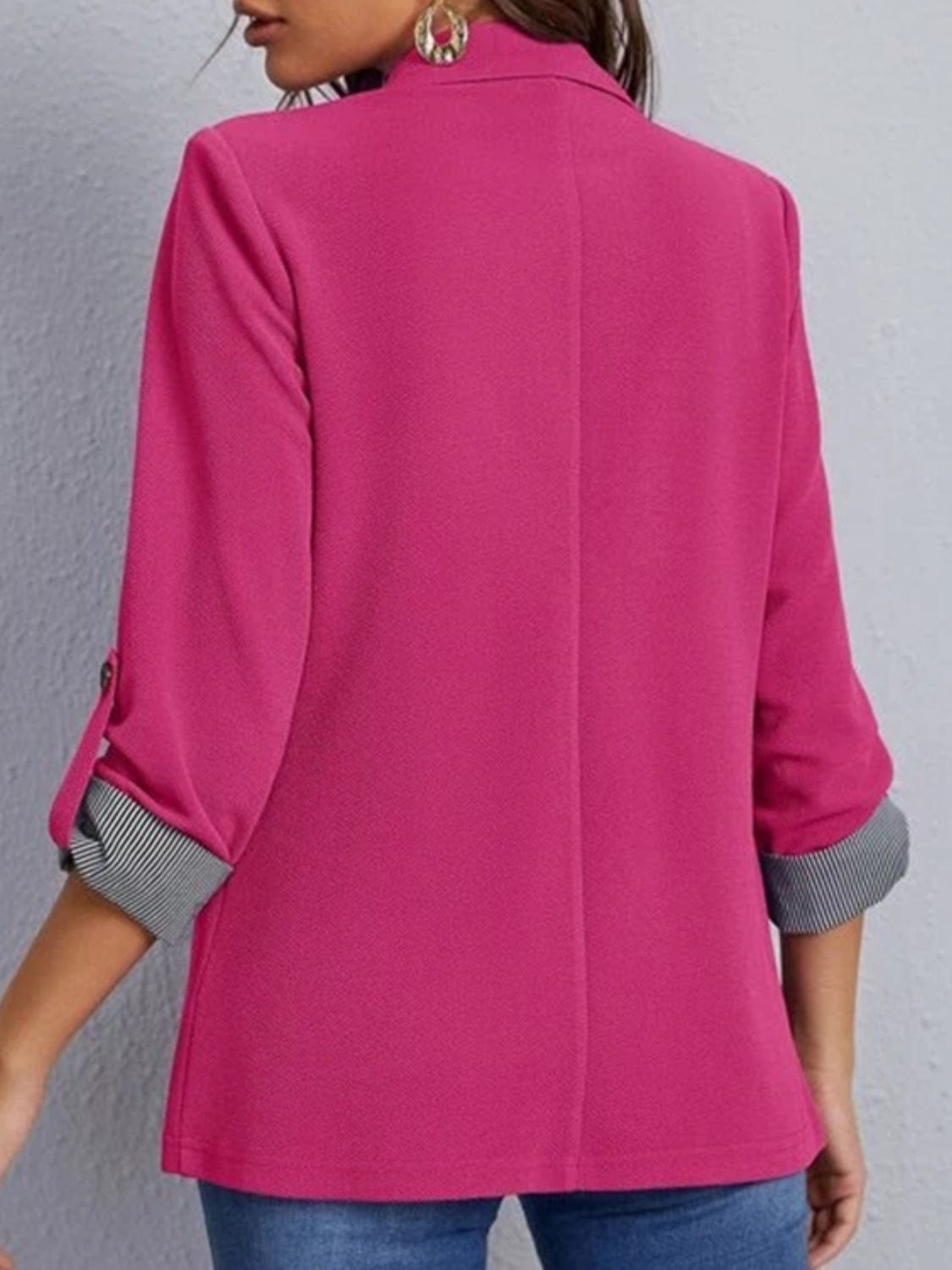 Lapel Collar Roll-Tab Sleeve Blazer-Krush Kandy, Women's Online Fashion Boutique Located in Phoenix, Arizona (Scottsdale Area)