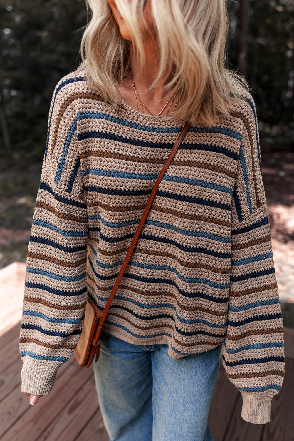 Sunset Horizon Striped Knit Sweater-Sweaters-Krush Kandy, Women's Online Fashion Boutique Located in Phoenix, Arizona (Scottsdale Area)
