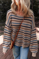 Sunset Horizon Striped Knit Sweater-Sweaters-Krush Kandy, Women's Online Fashion Boutique Located in Phoenix, Arizona (Scottsdale Area)
