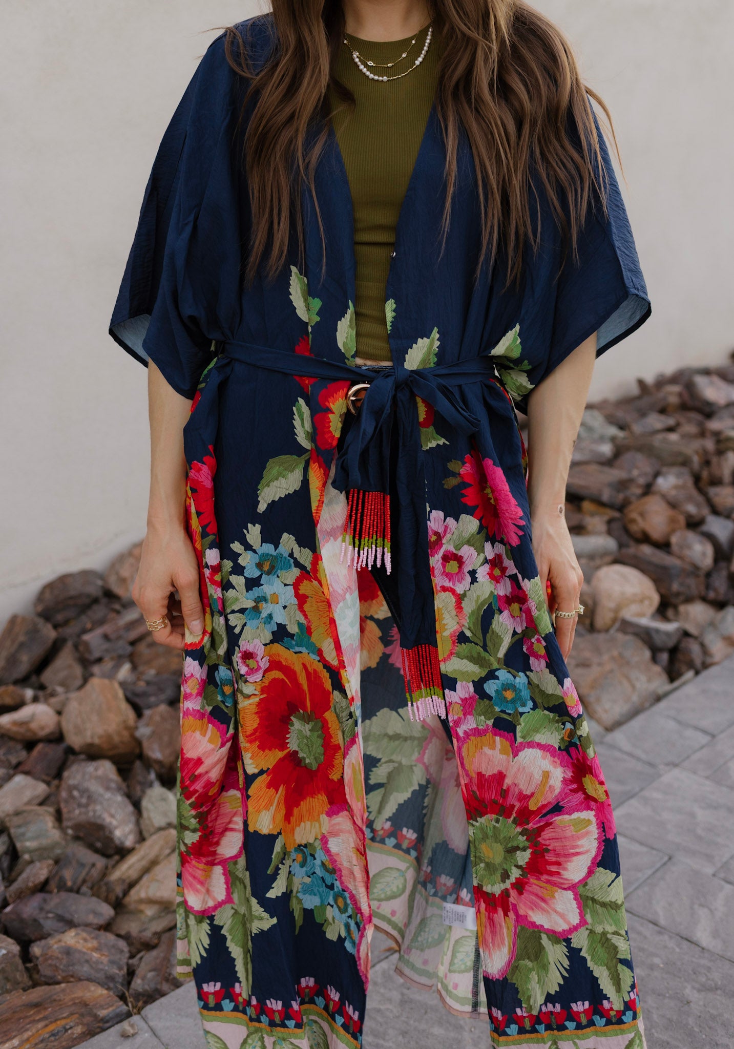 Boho Luxe Styling with the Giant Floral Kimono Duster-Kimonos-Krush Kandy, Women's Online Fashion Boutique Located in Phoenix, Arizona (Scottsdale Area)