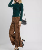 Umgee Velvet Pleated Wide Leg Pants-Pants-Krush Kandy, Women's Online Fashion Boutique Located in Phoenix, Arizona (Scottsdale Area)
