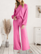 Long Sleeve Lounge Top and Drawstring Pants Set-Pants-Krush Kandy, Women's Online Fashion Boutique Located in Phoenix, Arizona (Scottsdale Area)