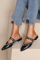 Flat Sandals with Trendy Studded Strap-Shoes-Krush Kandy, Women's Online Fashion Boutique Located in Phoenix, Arizona (Scottsdale Area)