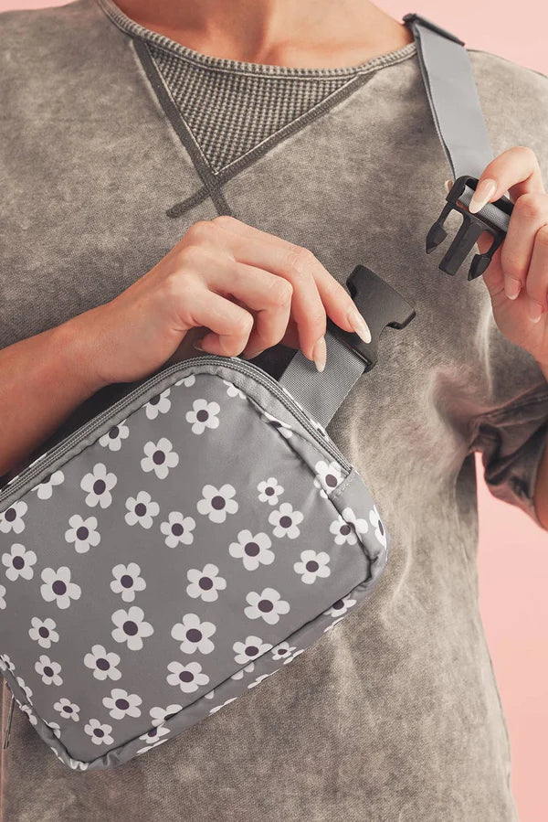 Daisy Print Buckle Crossbody-Purses & Bags-Krush Kandy, Women's Online Fashion Boutique Located in Phoenix, Arizona (Scottsdale Area)