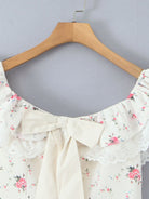 Off-Shoulder Floral Lace Trim Mini Dress-Dresses-Krush Kandy, Women's Online Fashion Boutique Located in Phoenix, Arizona (Scottsdale Area)