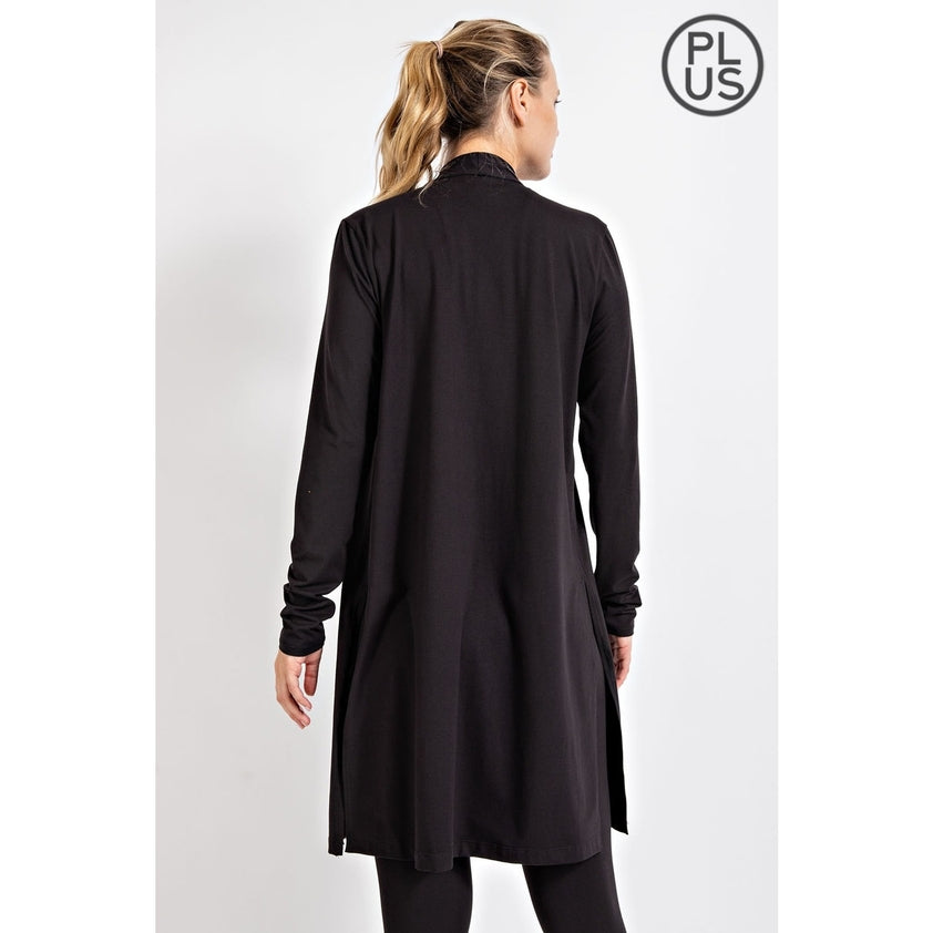 Butter Long Sleeve Cardigan with Side Slits-Cardigans-Krush Kandy, Women's Online Fashion Boutique Located in Phoenix, Arizona (Scottsdale Area)