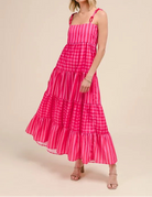 SO ME Stripe Tiered Maxi Dress with Colorful Chain Strap-Dresses-Krush Kandy, Women's Online Fashion Boutique Located in Phoenix, Arizona (Scottsdale Area)