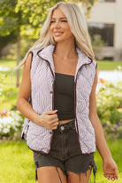 Striped Quilted Sleeveless Vest-Vests-Krush Kandy, Women's Online Fashion Boutique Located in Phoenix, Arizona (Scottsdale Area)