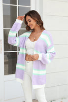 Angel Wings Color Block Ribbed Dropped Shoulder Open Front Cardigan-Krush Kandy, Women's Online Fashion Boutique Located in Phoenix, Arizona (Scottsdale Area)