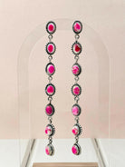 Desert Jasper Dangle Drop Magenta Earrings-Earrings-Krush Kandy, Women's Online Fashion Boutique Located in Phoenix, Arizona (Scottsdale Area)