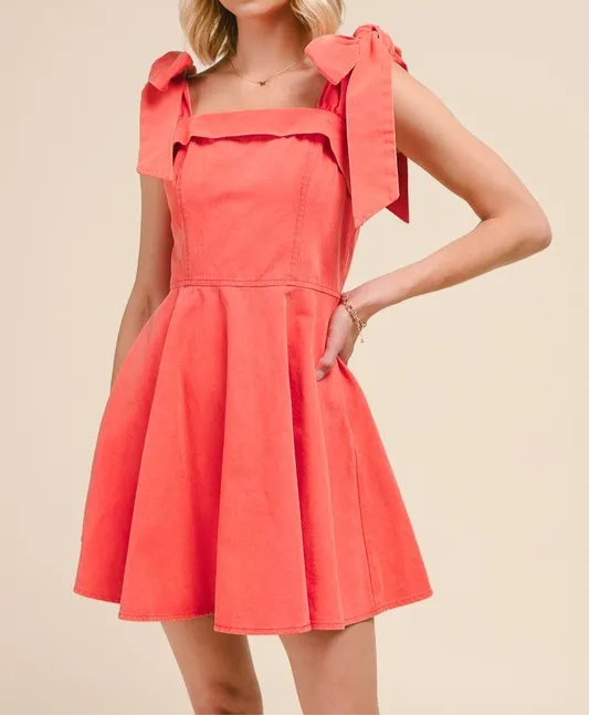 SO ME Fit and Flare Washed Gameday Dress-Dresses-Krush Kandy, Women's Online Fashion Boutique Located in Phoenix, Arizona (Scottsdale Area)