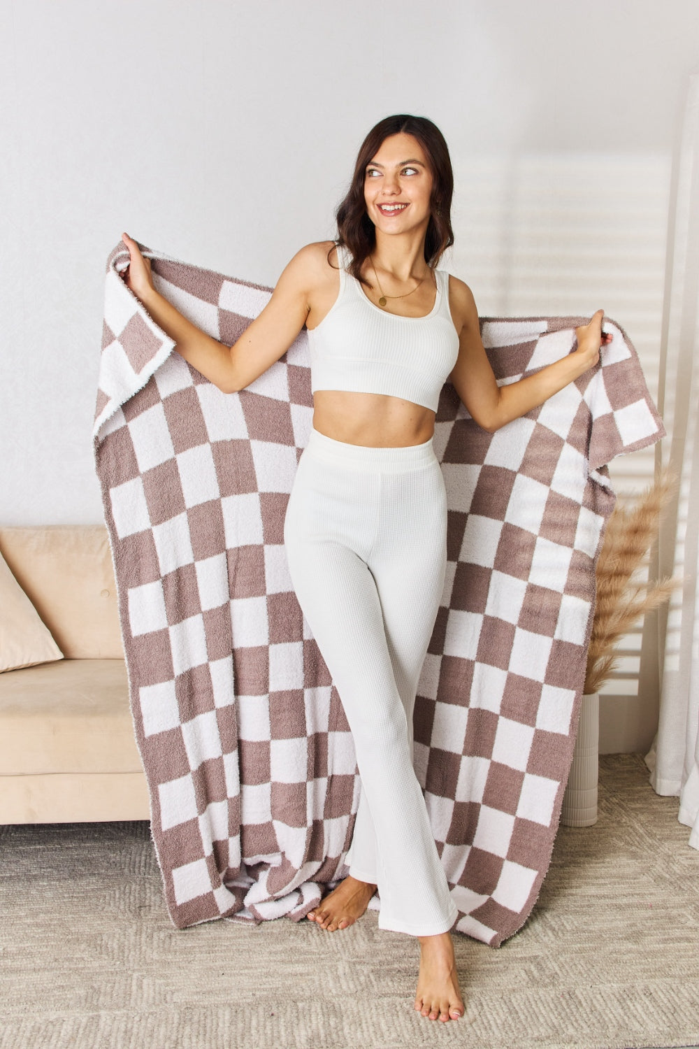 Cuddley Checkered Decorative Throw Blanket-Krush Kandy, Women's Online Fashion Boutique Located in Phoenix, Arizona (Scottsdale Area)