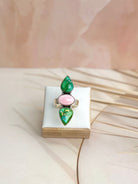 Blushing Conch & Sonoran 3 stone Ring-Rings-Krush Kandy, Women's Online Fashion Boutique Located in Phoenix, Arizona (Scottsdale Area)