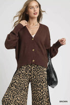 Umgee Button-Front V-Neck Knit Cardigan-Sweaters-Krush Kandy, Women's Online Fashion Boutique Located in Phoenix, Arizona (Scottsdale Area)