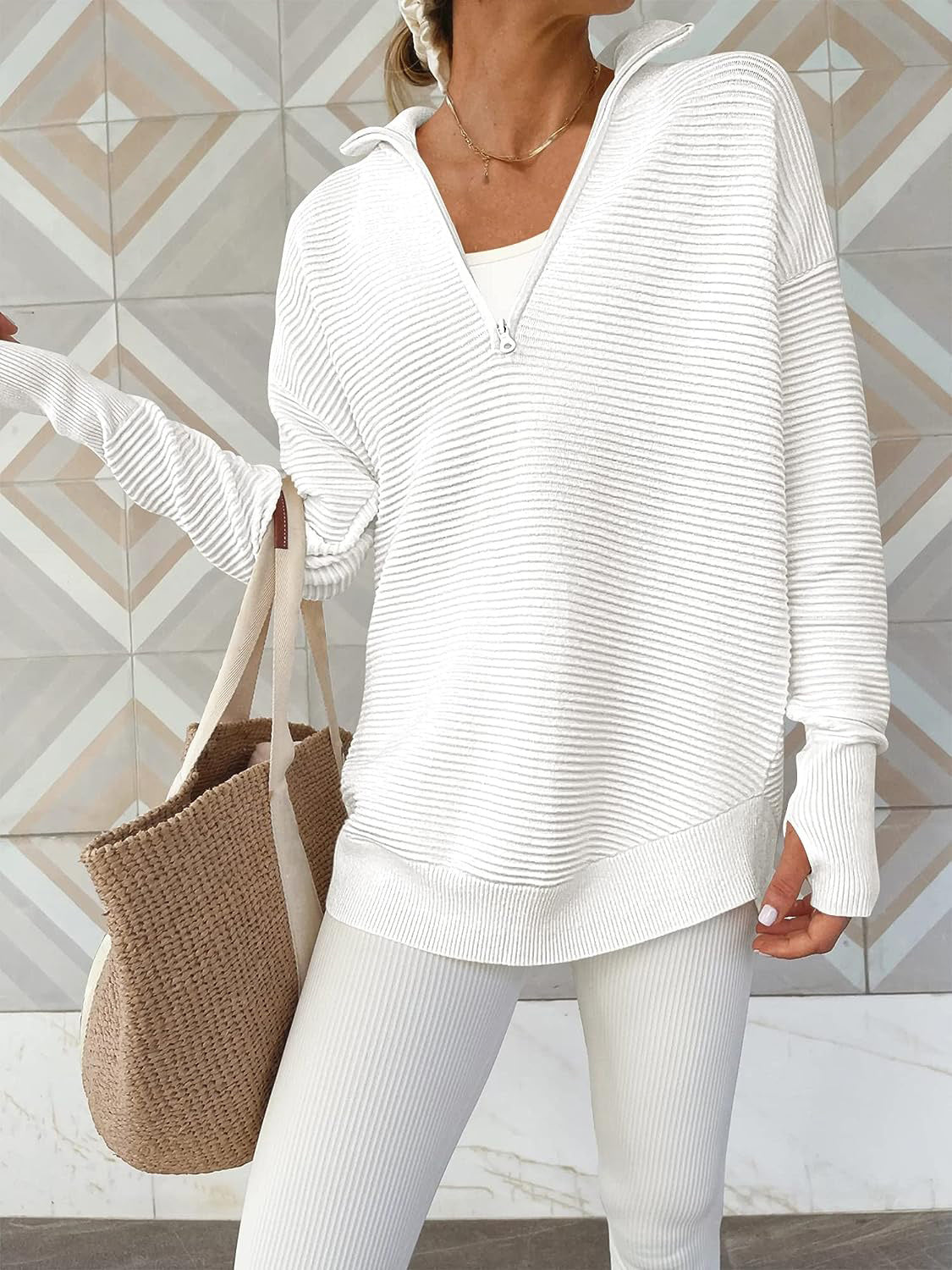 Half Zip Long Sleeve Knit Top-Sweaters-Krush Kandy, Women's Online Fashion Boutique Located in Phoenix, Arizona (Scottsdale Area)