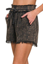 Mineral Frayed Hem Washed Shorts-Krush Kandy, Women's Online Fashion Boutique Located in Phoenix, Arizona (Scottsdale Area)