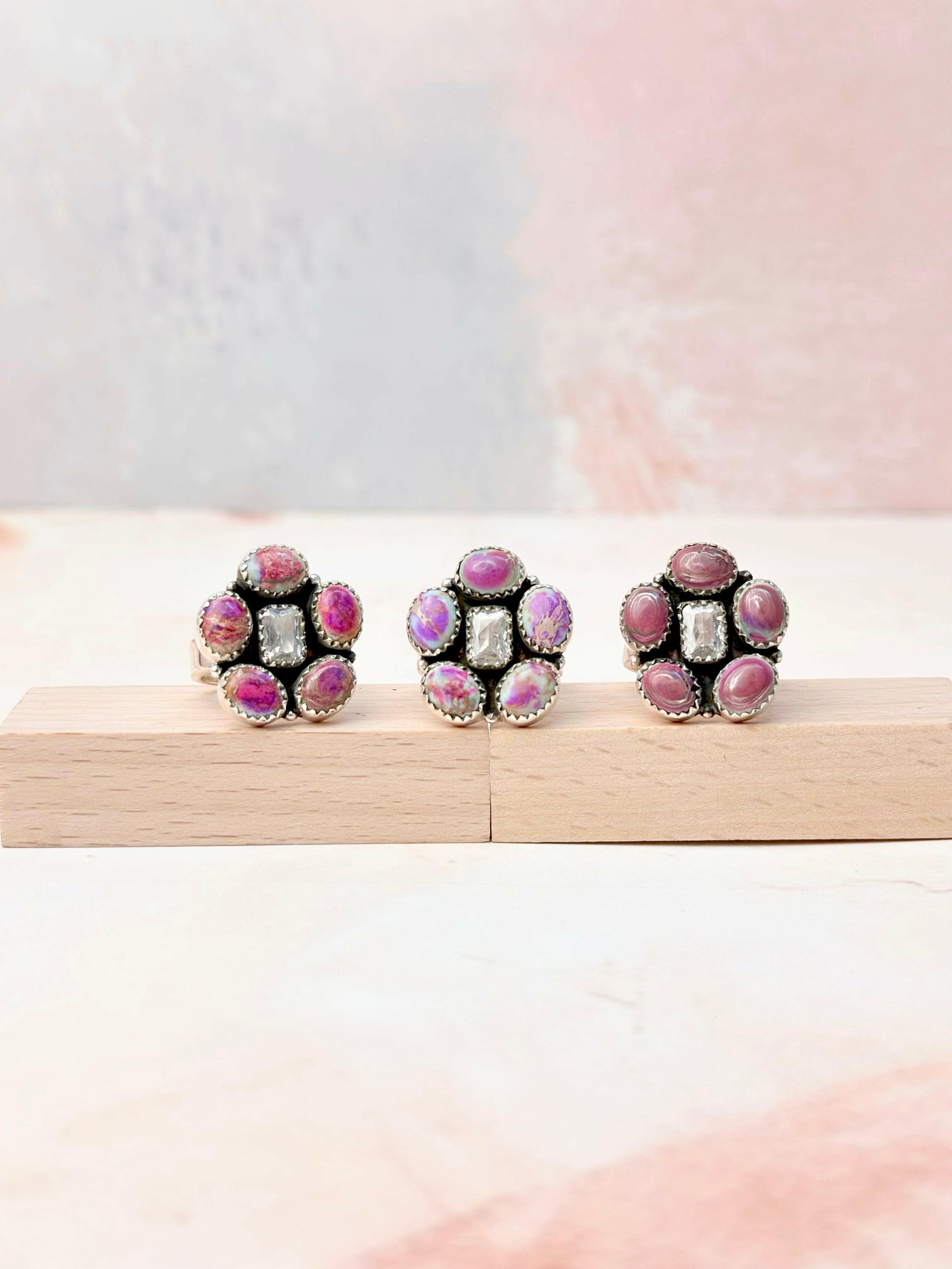 Desert Jasper Dainty Flower CZ Rings-Rings-Krush Kandy, Women's Online Fashion Boutique Located in Phoenix, Arizona (Scottsdale Area)